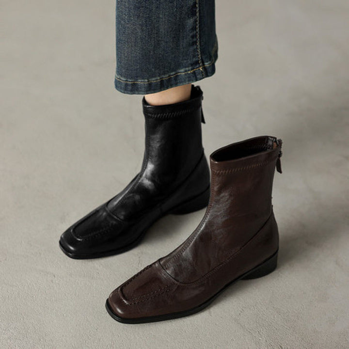 Ladies Fashion Leather Ankle Boots with Elegant Design Mune Fashion