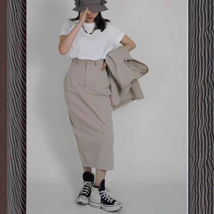 Ladies Elegant Midi Skirt with Innovative Cut Mune Fashion