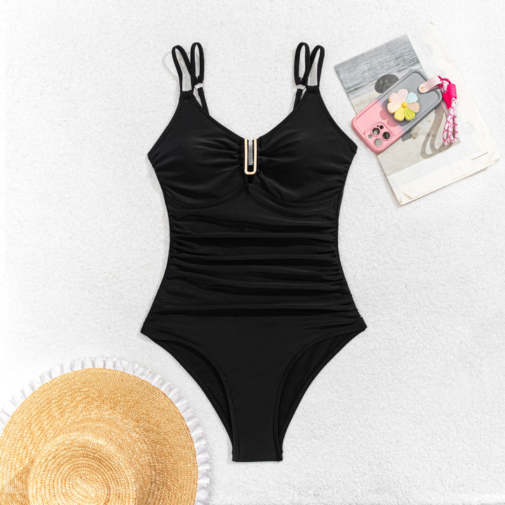 Ladies Elegant Swimsuit with Decorative Cut-Out and Shaping Fit Mune Fashion