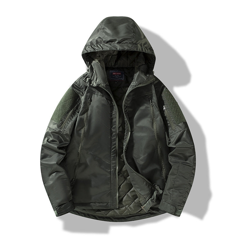 Men's quilted tactical winter jacket with hood and water-repellent outer material Mune Fashion