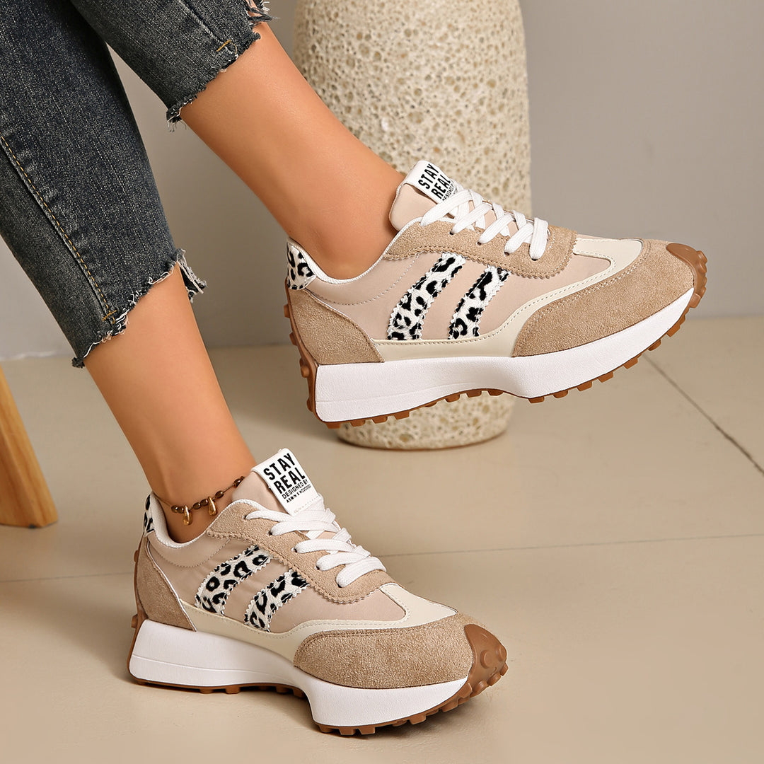 Ladies Retro Platform Sneaker with Velvet and Mesh Mix Mune Fashion