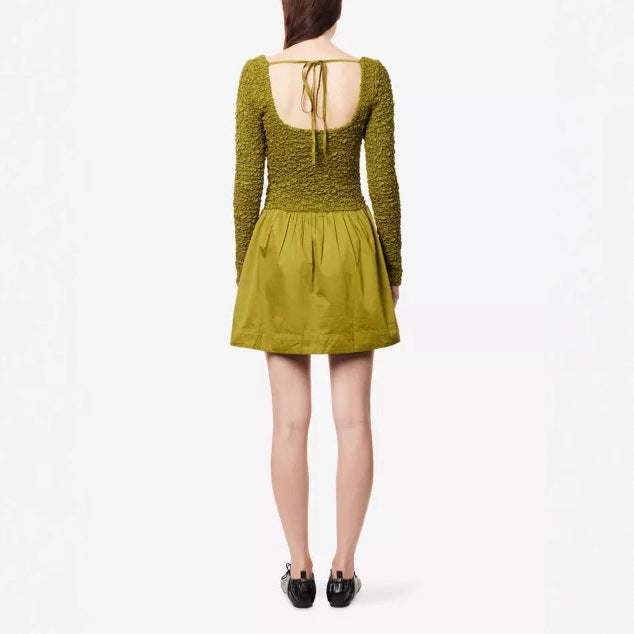 Women's Playfully Cut Dress with Textured Top Mune Fashion