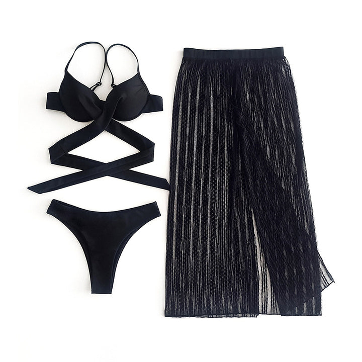 Women's Bikini Set with Elegant Sheer Skirt Mune Fashion