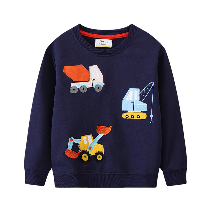 Boys sweatshirt with creative construction vehicle design Mune Fashion