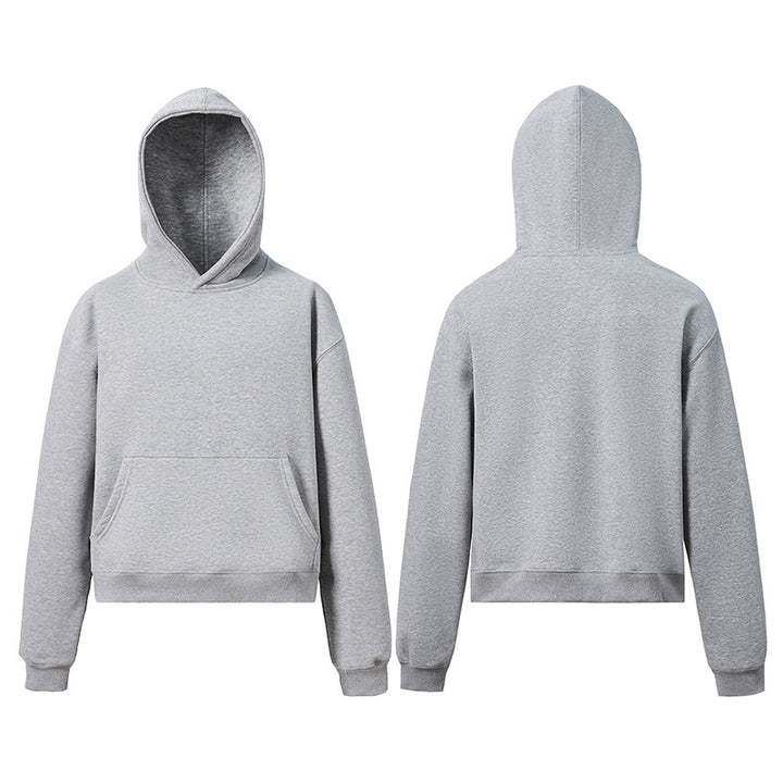 Unisex hoodie made of soft cotton fleece with kangaroo pocket and shortened silhouette Mune Fashion