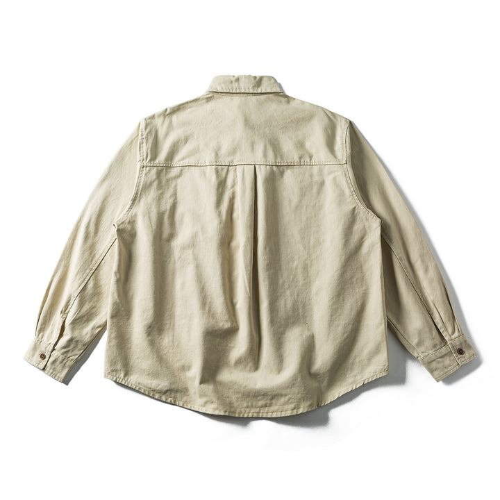 Men's Oversized Cotton Overshirt with Embroidery and Chest Pocket Mune Fashion