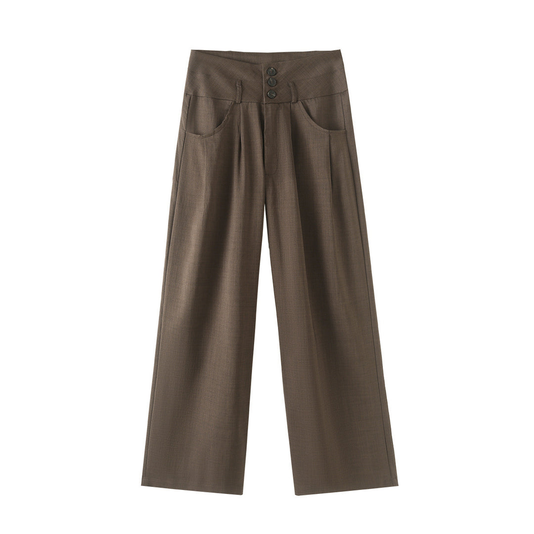 Women nan cropped lapel blazer set with short jacket and high-waist wide-leg pants Mune Fashion