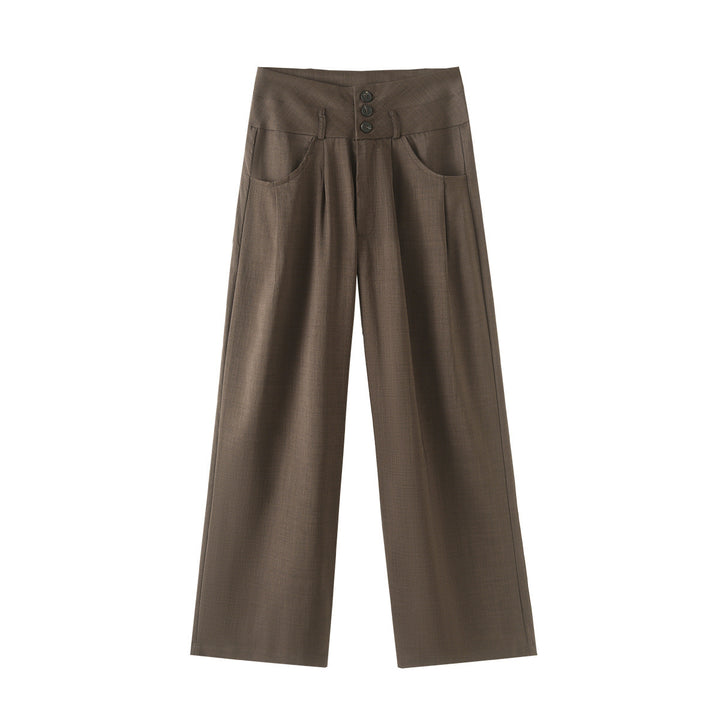 Women nan cropped lapel blazer set with short jacket and high-waist wide-leg pants Mune Fashion