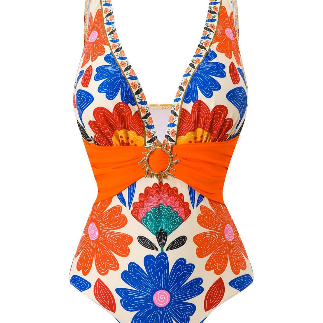 Women's Multi-Piece Swimsuit Set with Floral Patterns Mune Fashion