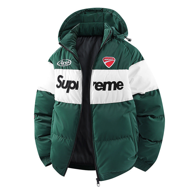 Men's Fashion Transitional Jacket with High Collar and Colorful Accents Mune Fashion