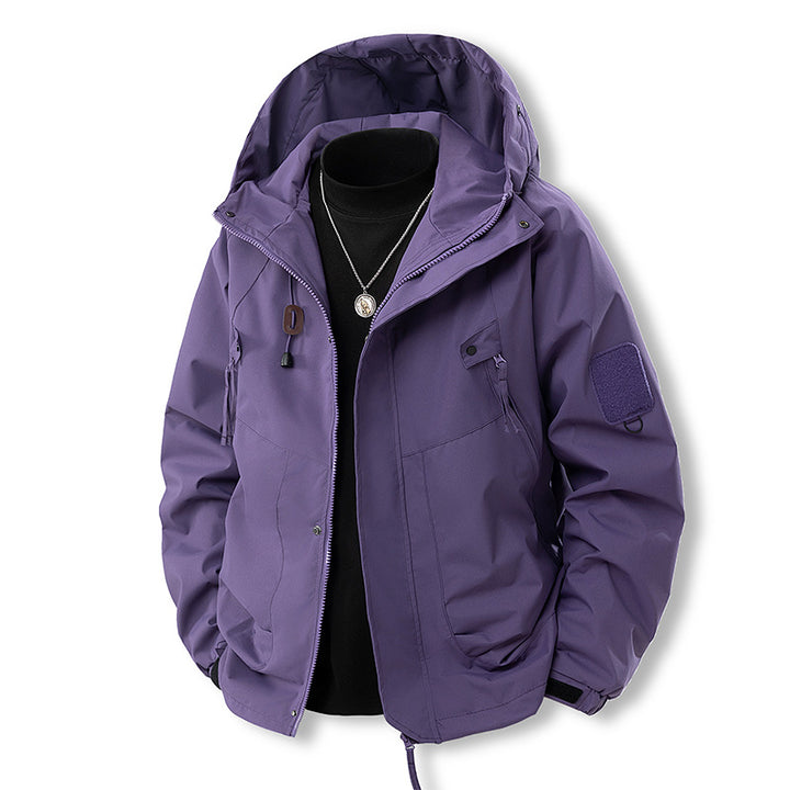 Men's Waterproof Outdoor Jacket with Adjustable Hood