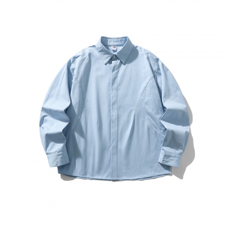 Unisex Oversized Shirt Jacket with concealed button placket, boxy silhouette and rounded hem Mune Fashion