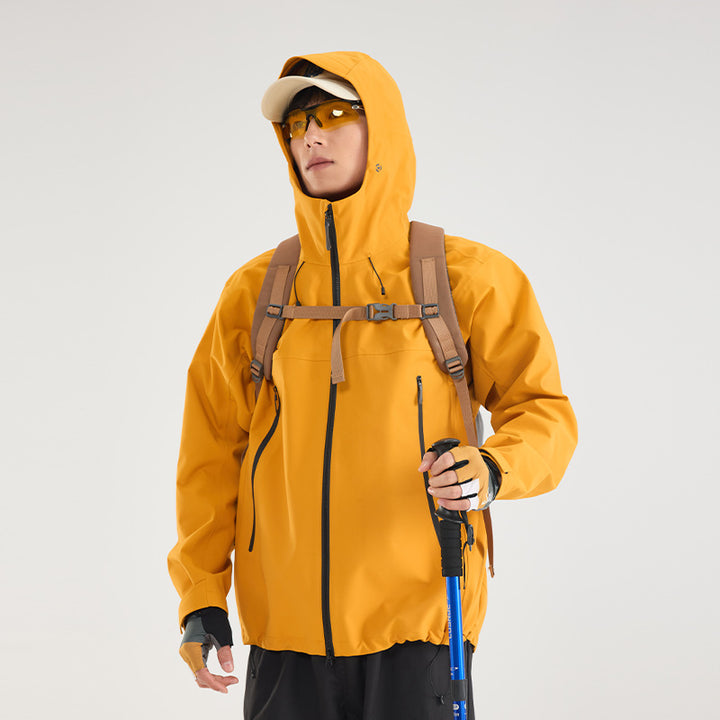 Men's Waterproof Softshell Outdoor Jacket with Adjustable Hood and Breathable Membrane Mune Fashion
