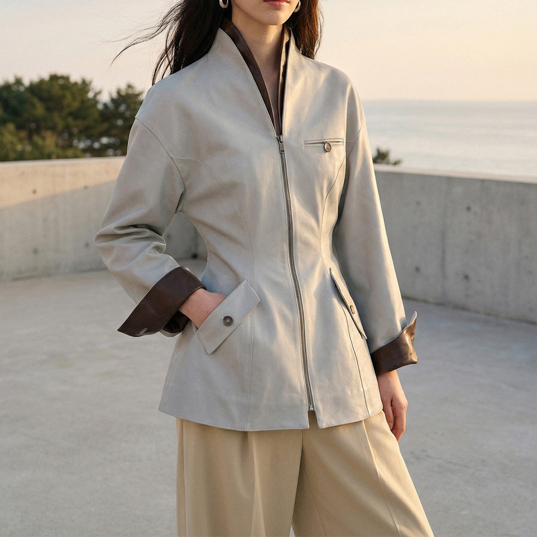 Women's trendy transitional jacket with zipper Mune Fashion