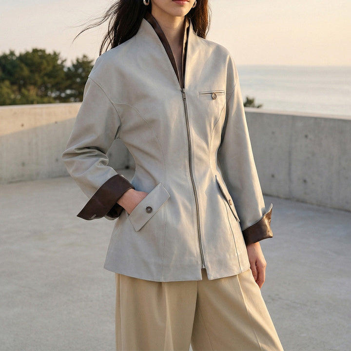 Women's trendy transitional jacket with zipper Mune Fashion