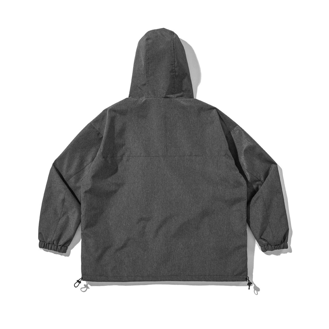 Unisex Technical Shell Jacket with Hood, Utility Pockets and Drawstring Mune Fashion