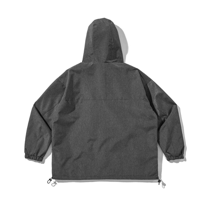 Unisex Technical Shell Jacket with Hood, Utility Pockets and Drawstring Mune Fashion