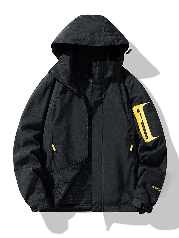 Men's Technical Outdoor Softshell Jacket with Hood, Arm Pocket and Mesh Lining Mune Fashion