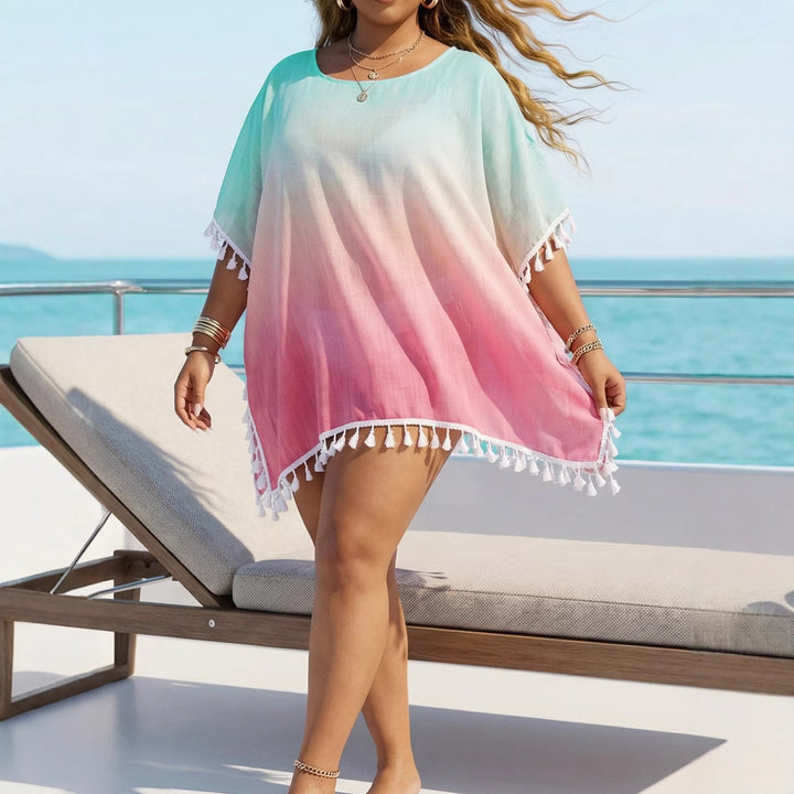 Women's airy beach cover-up with elegant tassels Mune Fashion