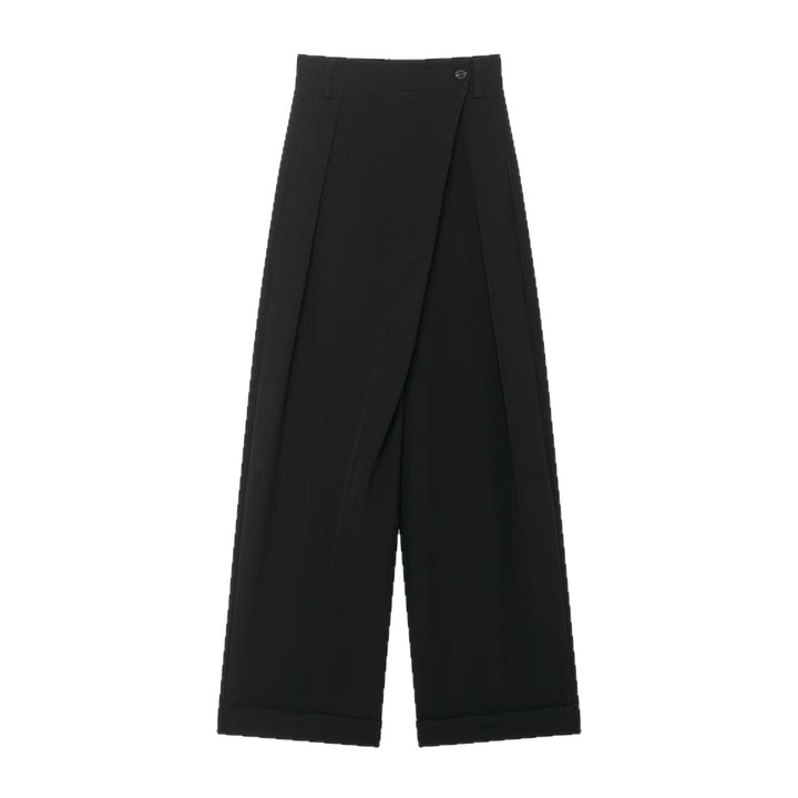 Women's Culotte Pants with Wrap Front and Wide Leg Mune Fashion