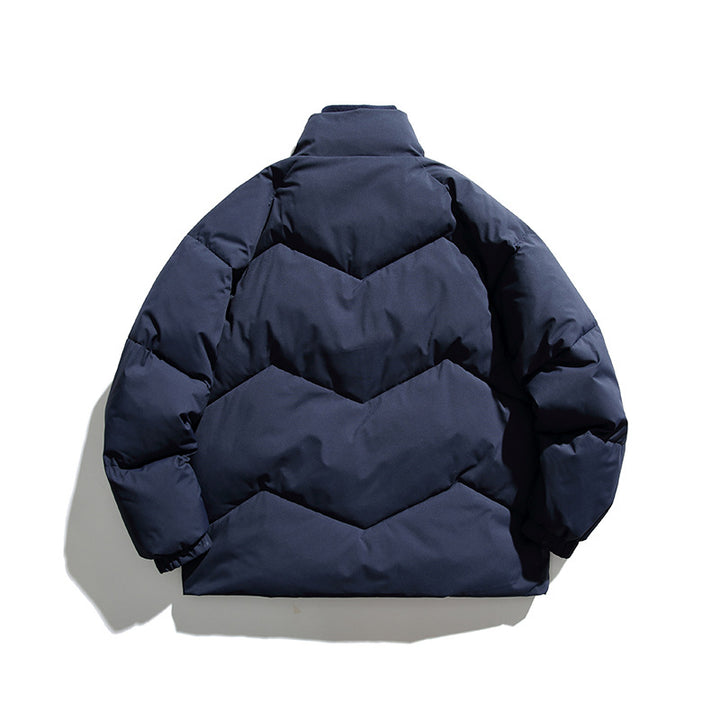Unisex Padded Quilted Jacket in Boxy Cut with Ribbed Collar and Insulating Lining Mune Fashion