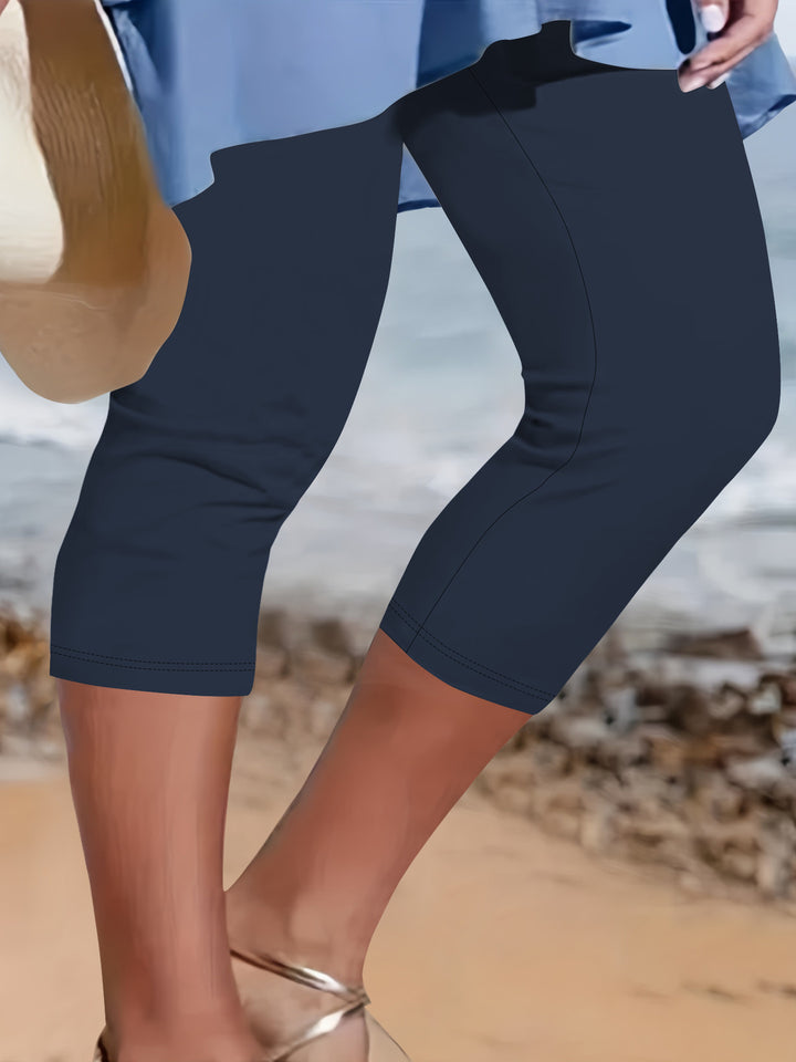 Ladies' Capri Biker Shorts with High Waist and Supportive Compression Mune Fashion