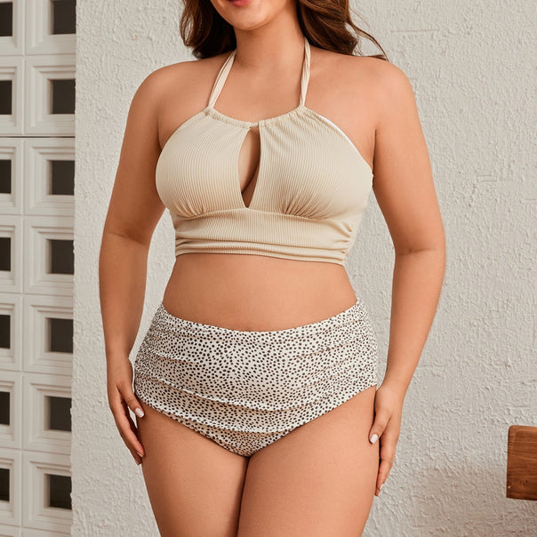 Women's High-Cut Bikini Set with Ruffled Top Mune Fashion