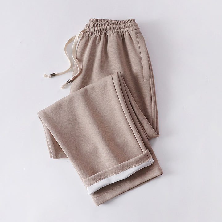 Unisex Padded Fleece Jogging Pants with Elastic Waistband Drawstring and Slim Ankle Cuff Mune Fashion