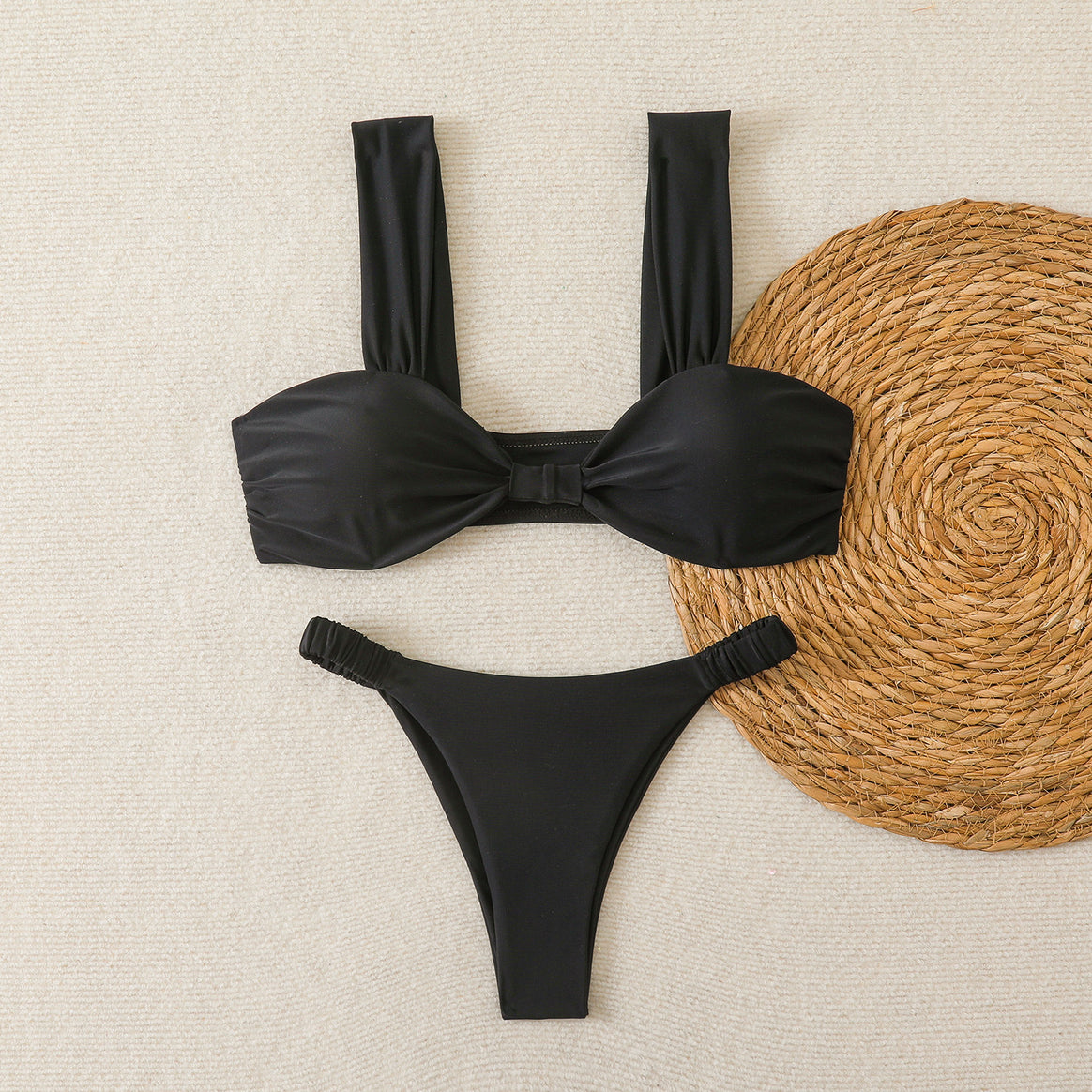 Women's bandeau bikini with wide straps and decorative bow element Mune Fashion