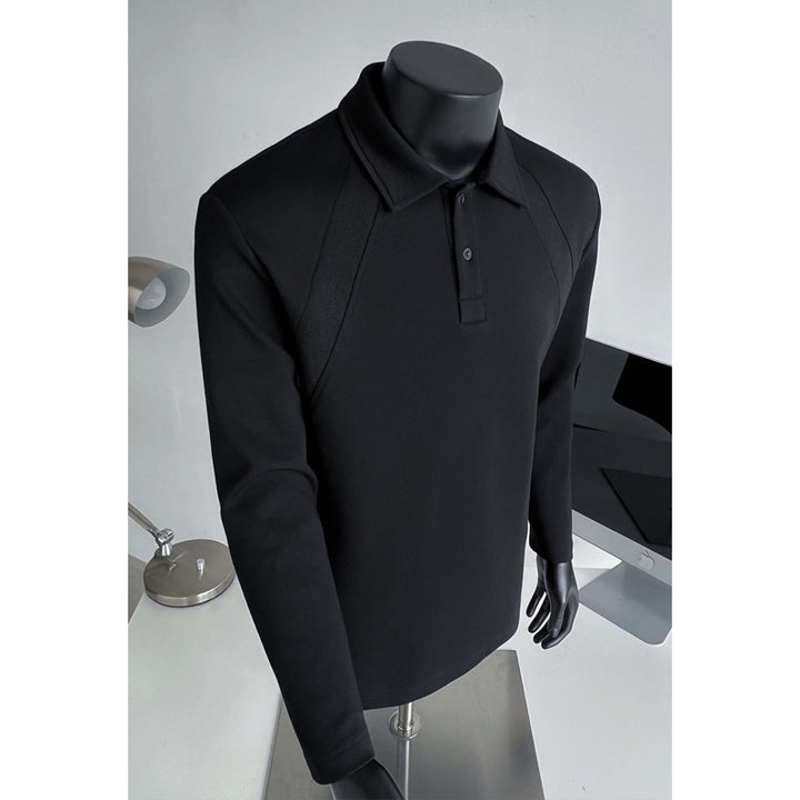Men's Sporty Long Sleeve Polo Shirt Mune Fashion