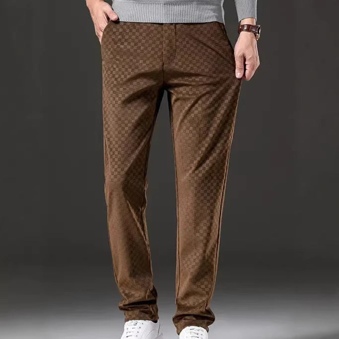 Men's stylish casual trousers with check pattern