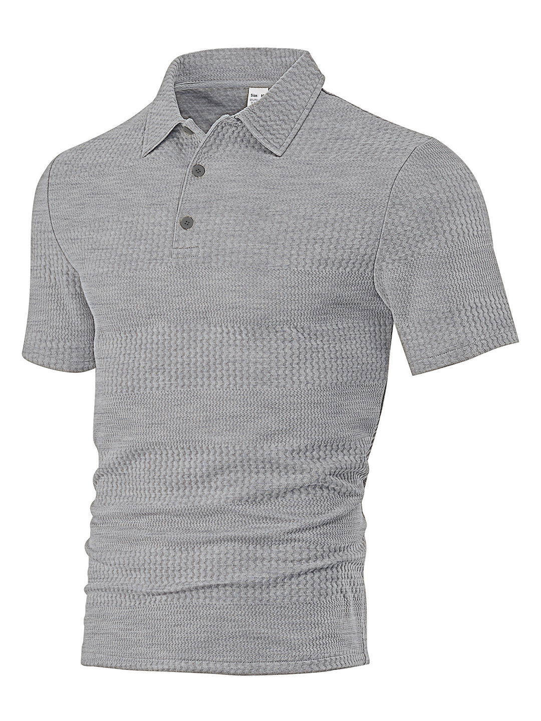 Men's body-hugging short sleeve polo made of elastic jacquard knit with shirt collar Mune Fashion