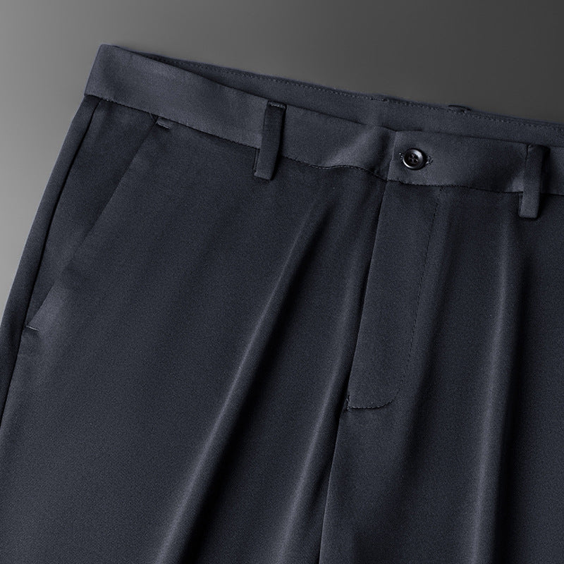Men's Tailored Suit Trousers with Crease, Stretch, and Concealed Pockets Mune Fashion