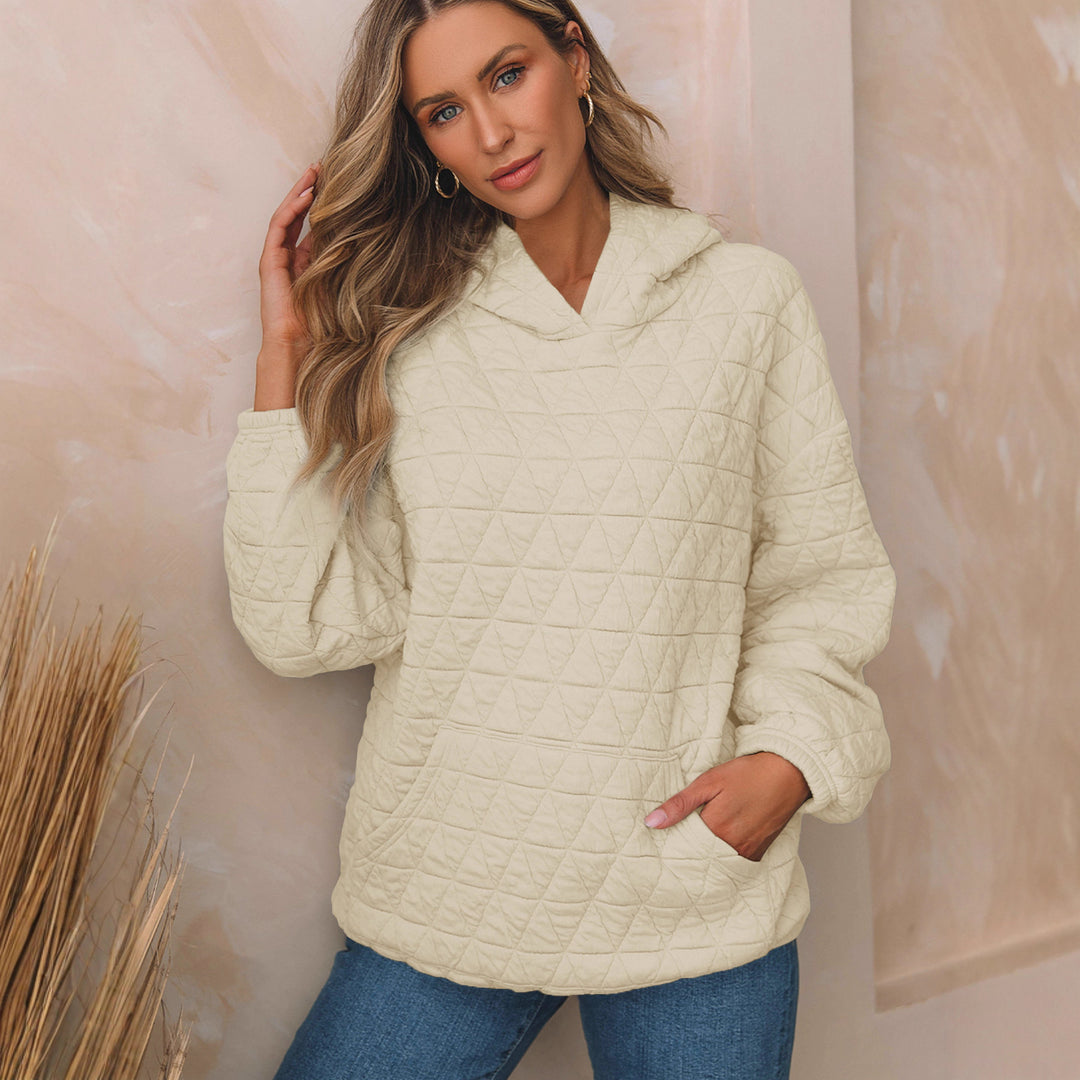 Women's Padded Quilted Hoodie with Kangaroo Pocket Mune Fashion