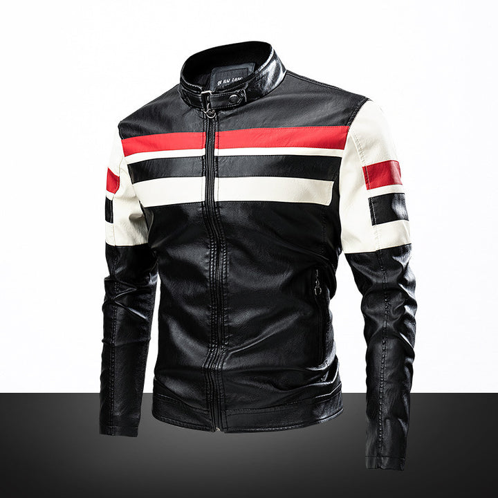 Men's Fashion Faux Leather Jacket in sporty design Mune Fashion