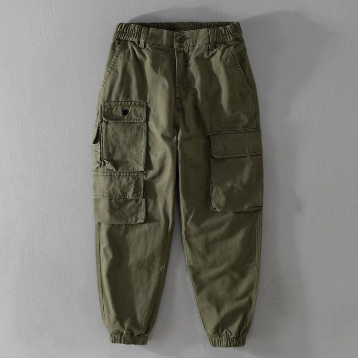 Men's Utility Cargo Joggers with Reinforced Leg Pockets and Elastic Ankle Cuff Mune Fashion