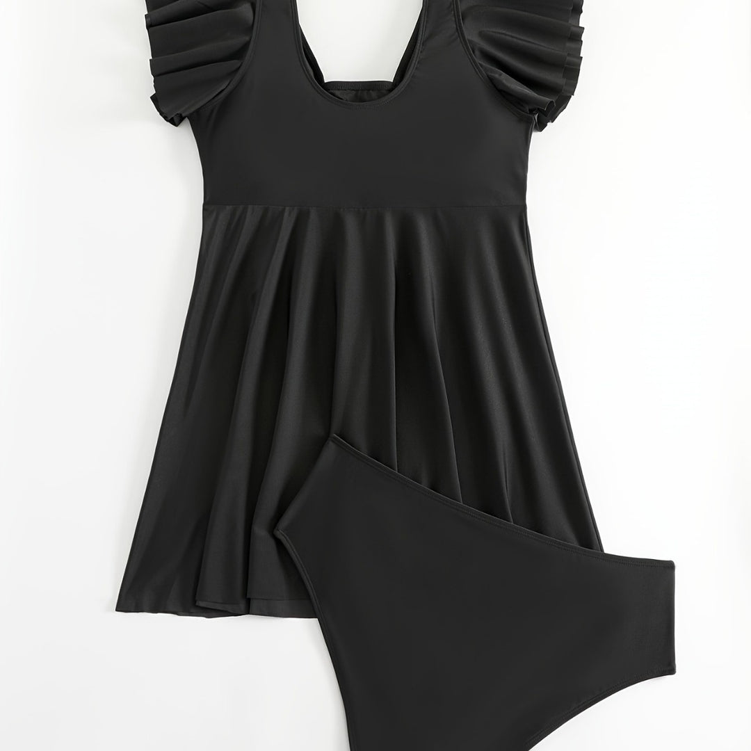 Women's figure-hugging swimsuit with elegant ruffle design Mune Fashion