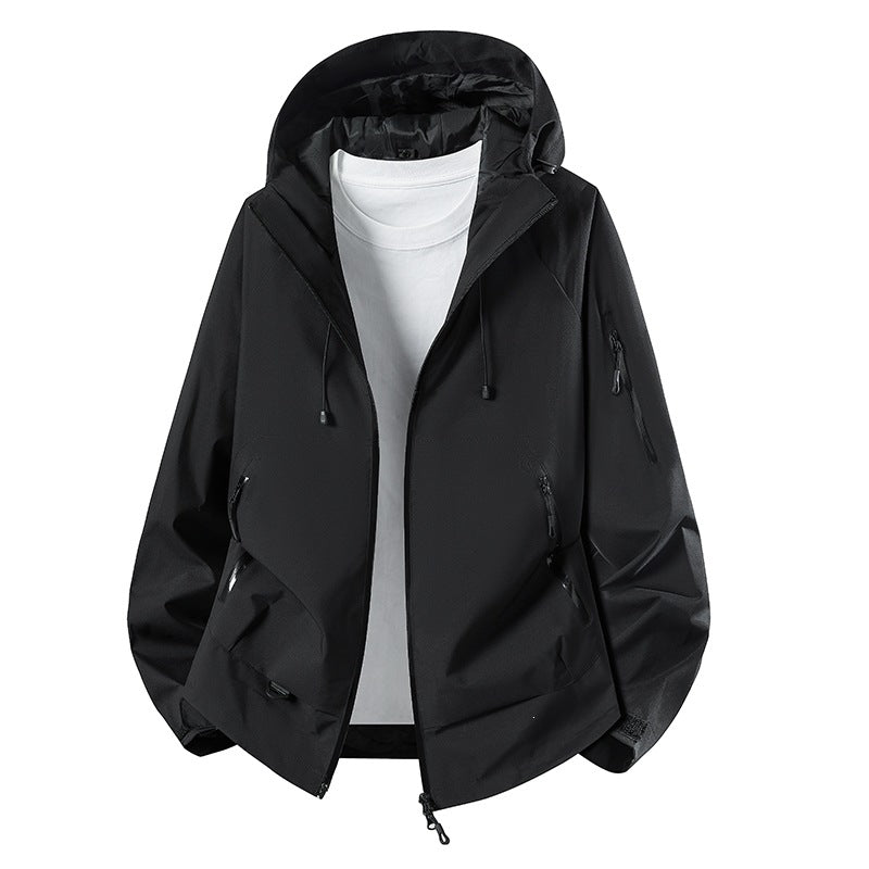 Men's Minimalist Softshell Anorak with Adjustable Hood & Welded Zip Pockets Mune Fashion