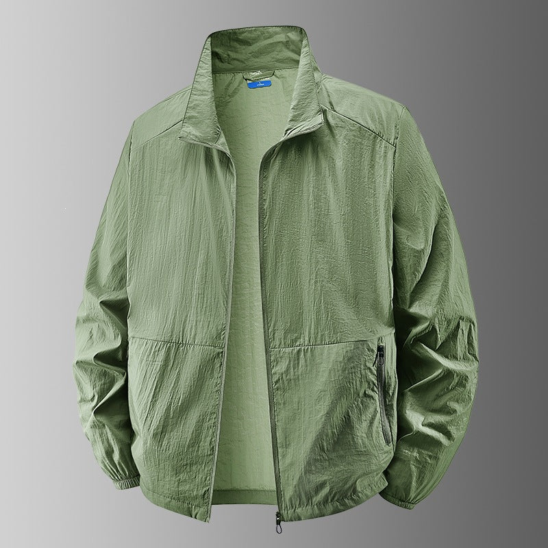 Men's ultralight windproof transitional jacket with stand-up collar and compact pack function Mune Fashion