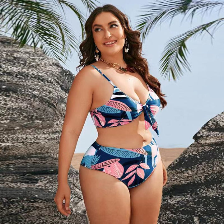 Women's bikini set with floral wrap top and elegant beach jacket Mune Fashion