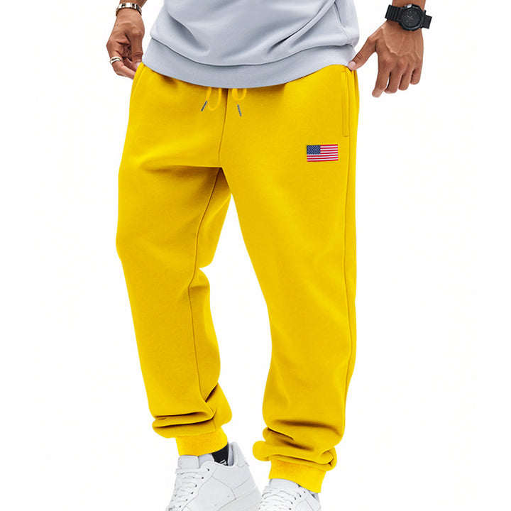 Men's trendy joggers with elastic drawstring waistband, ribbed cuffs, and discreet flag application Mune Fashion