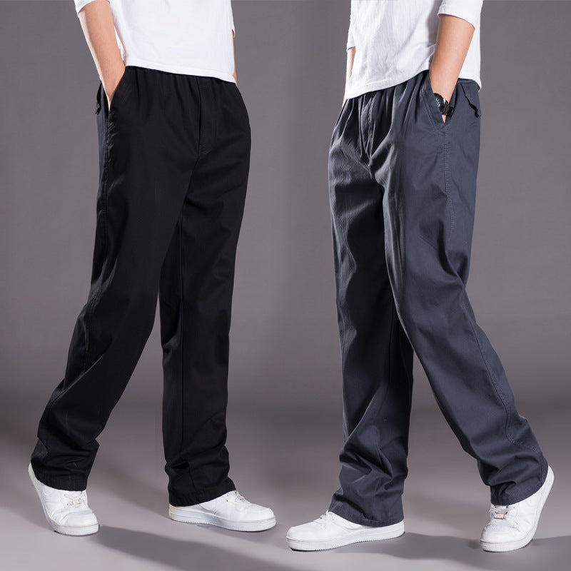 Men's Relaxed-Fit Casual Chino Pants with Elastic Drawstring, Pre-shaped Waistband, and Straight Leg Mune Fashion