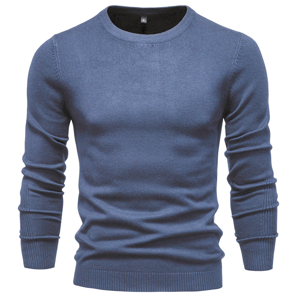 Men's nano minimalist round neck fine knit with flat shoulder seam and ribbed cuffs Mune Fashion
