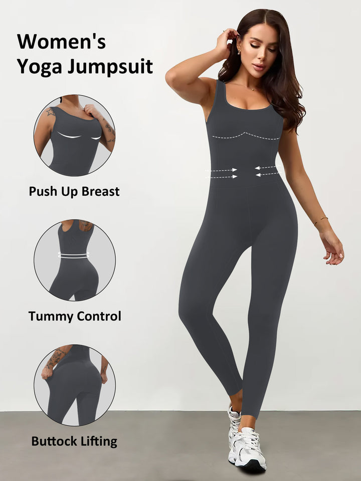 Women's Shaping Yoga Jumpsuit with Push-Up Bust, Waist Shaping and Butt Lifting Mune Fashion