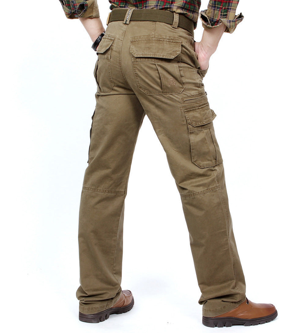Men's robust cargo pants made of cotton canvas with multiple pockets and knee reinforcement Mune Fashion
