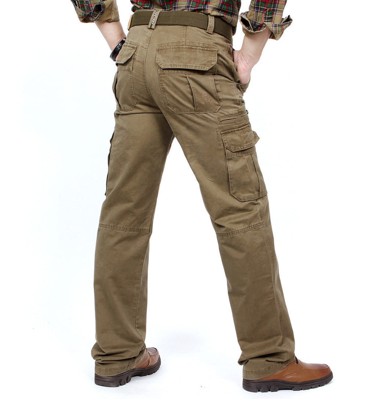 Men's robust cargo pants made of cotton canvas with multiple pockets and knee reinforcement Mune Fashion