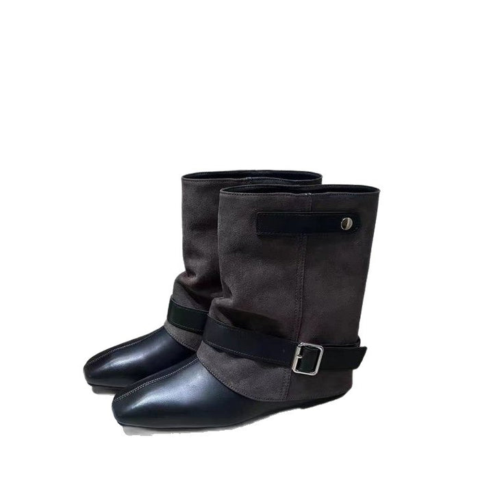 Women Elegant Ankle Boots with Fashionable Strap Design Mune Fashion