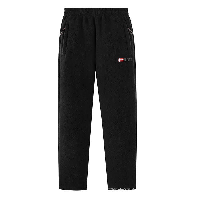 Women Comfortable Thermo-Fleece Jogging Pants with Elastic Waistband and Zipper Pockets Mune Fashion
