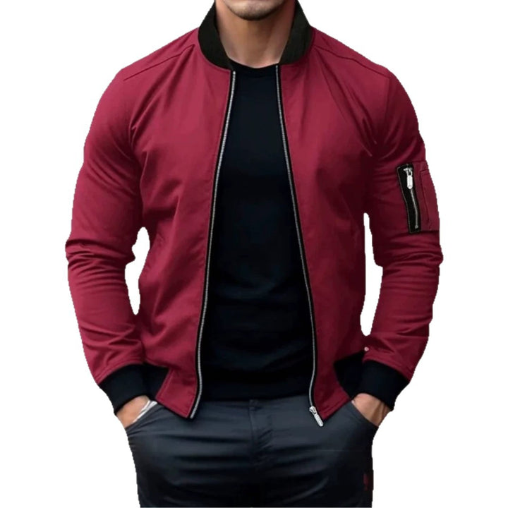 Men's Fashion Bomber Jacket with Zipper