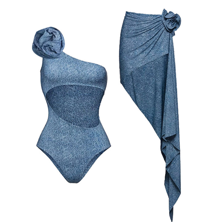 Women's bikini set with elegant ruffles and stylish overlay Mune Fashion
